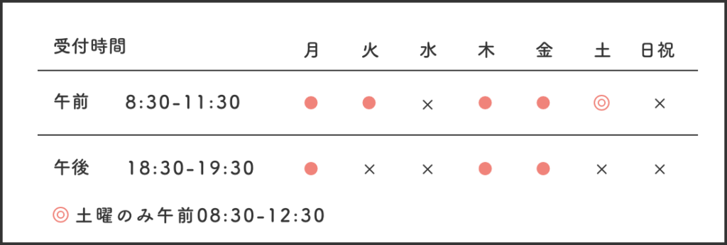 ひばりクリニック診療時間案内